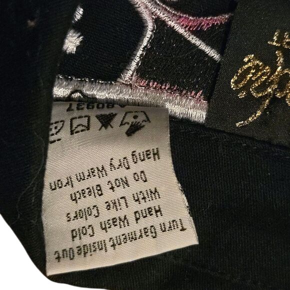 Bob Mackie Wearable Art Jacket Size L Black & Pink Embroidered Stretch Cut Outs - Picture 6 of 11